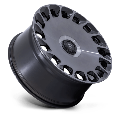 Asanti Black ABL-45 24x10 +35 Gloss Black with Machined Spoke Faces and a Double Dark Tint