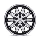 Asanti Black ABL-47 22x10.5 +38 Gloss Black machined stainless lip premium Euro wheel