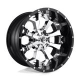 Fuel 2PC D246 ASSAULT 22x10 -13mm Chrome Plated Gloss Black Lip