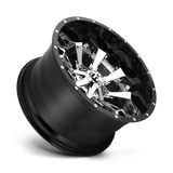 Fuel 2PC D246 ASSAULT 22x10 -13mm Chrome Plated Gloss Black Lip