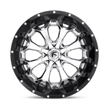 Fuel 2PC D246 ASSAULT 22x10 -13mm Chrome Plated Gloss Black Lip