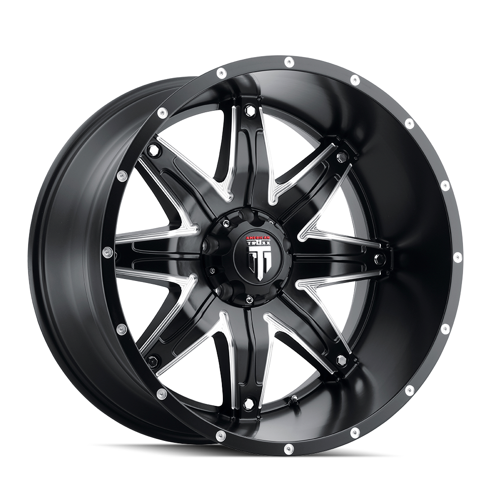 American Truxx LONESTAR AT185 Satin Black Milled wheel