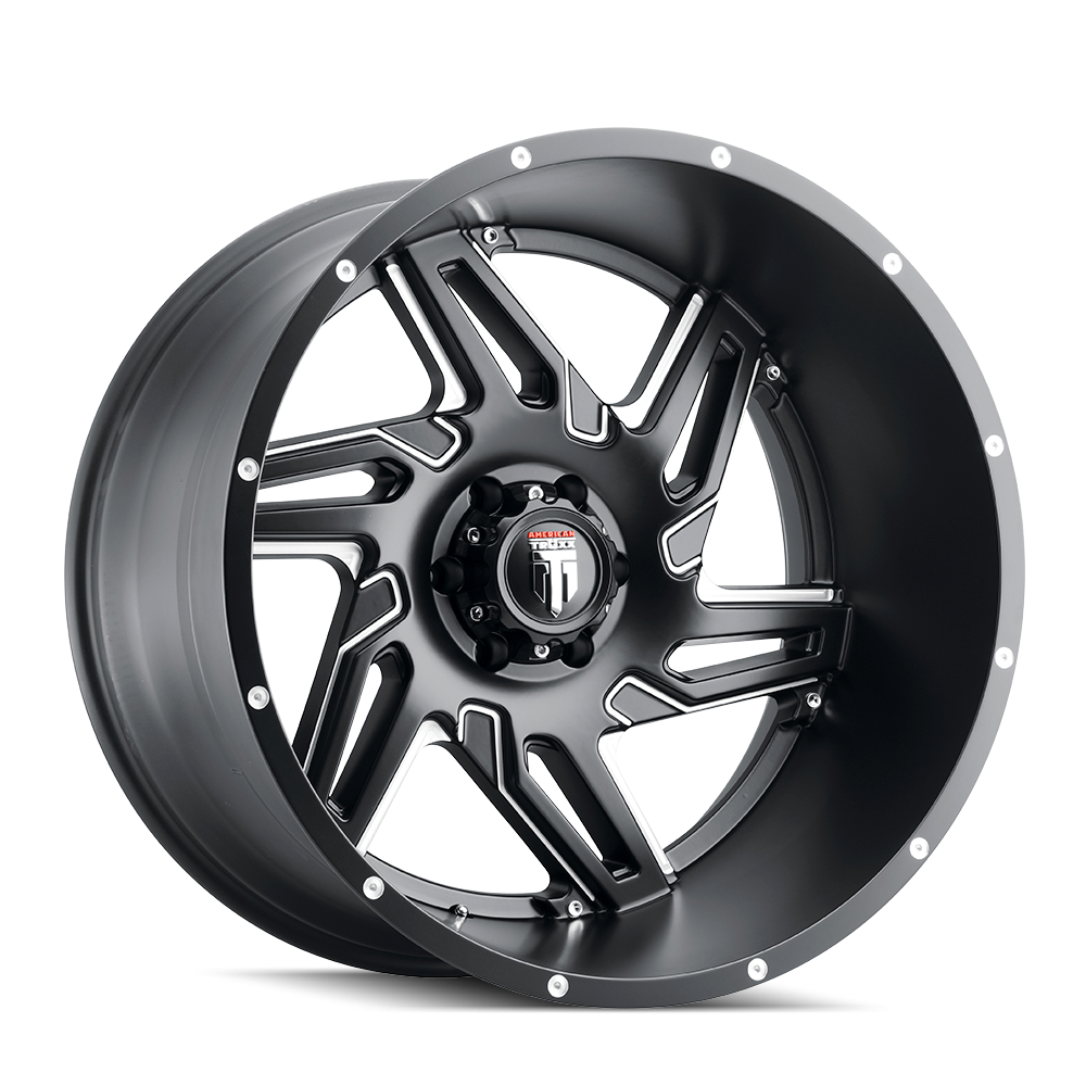 American Truxx SPURS AT186 Satin Black Milled wheel