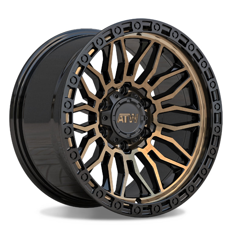 ATW Nile Satin Black with Bronze Machined Spoke Faces Wheel