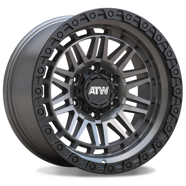 ATW Yukon Satin Gunmetal with a Black Lip Wheel