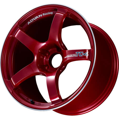 Advan Racing TC4 Candy Red with a Machined Outer Lip Ring