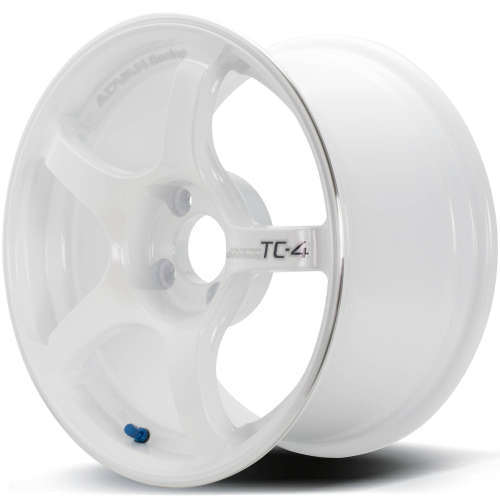 Advan Racing TC4 Racing Metallic White with a Machined Outer Lip Ring