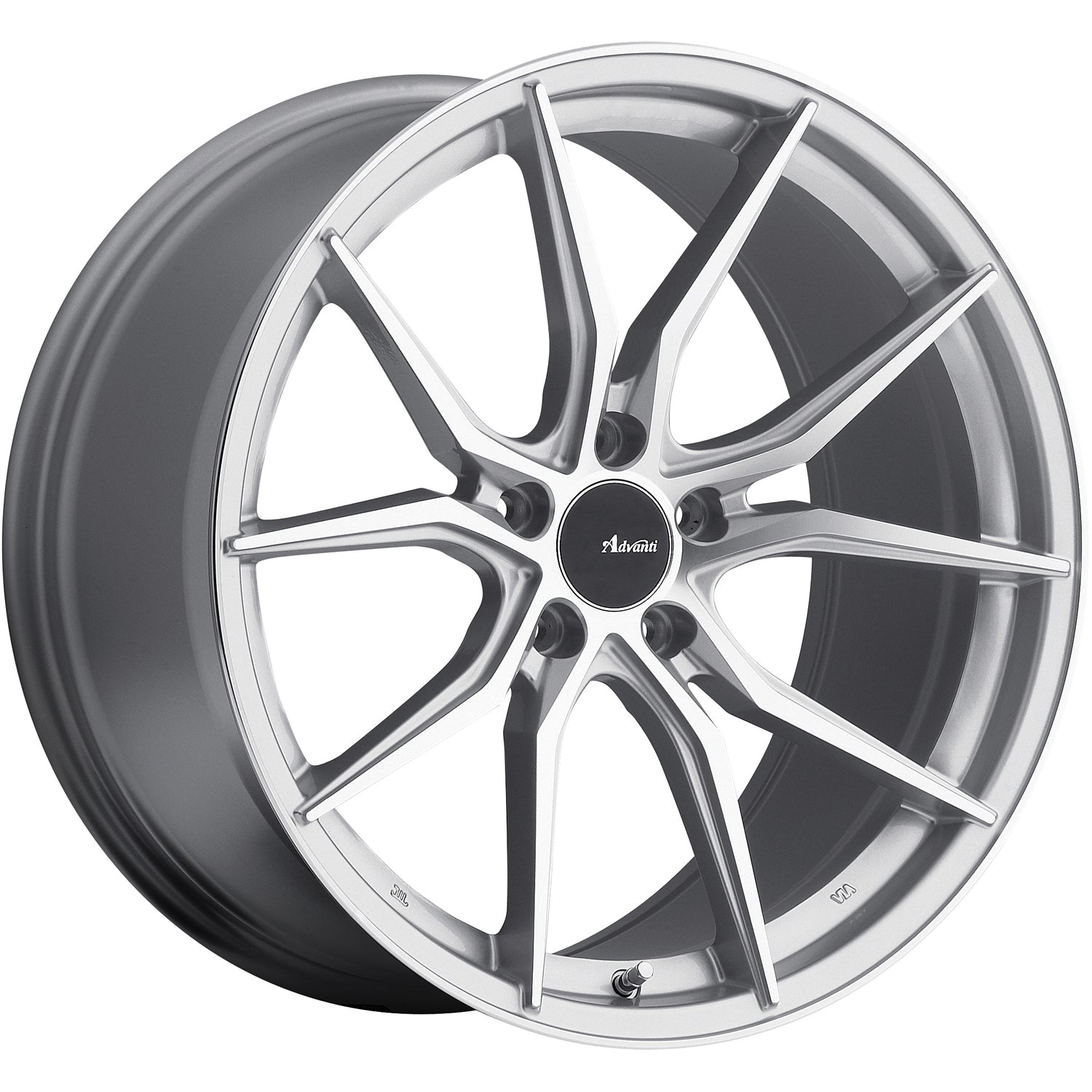 Advanti Racing Hybris Silver with a Machined Spoke Face sand Outer Lip Ring Wheel