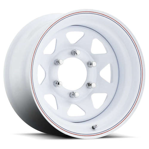 Allied Wheel 80W White with Red and Blue Double Stripe