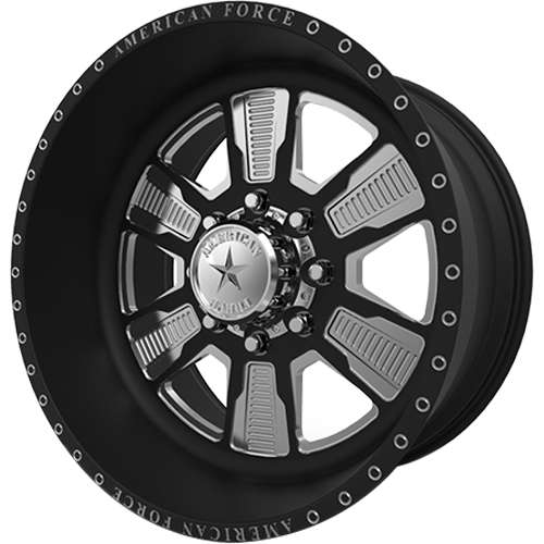 American Force Knox SF Satin Black with Machined Spoke Faces and Windows and Accents (Special Force)