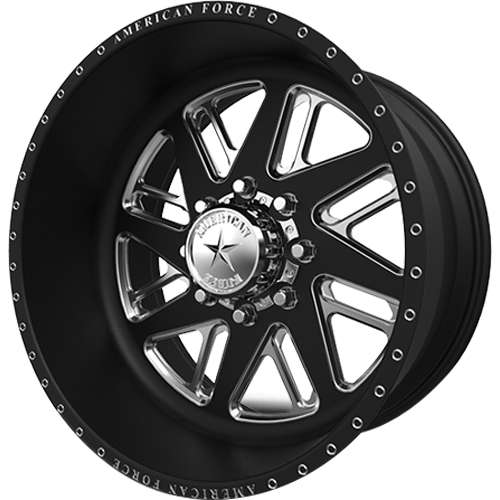 American Force Lift SF Satin Black with Machined Spoke Windows and Accents (Special Force)