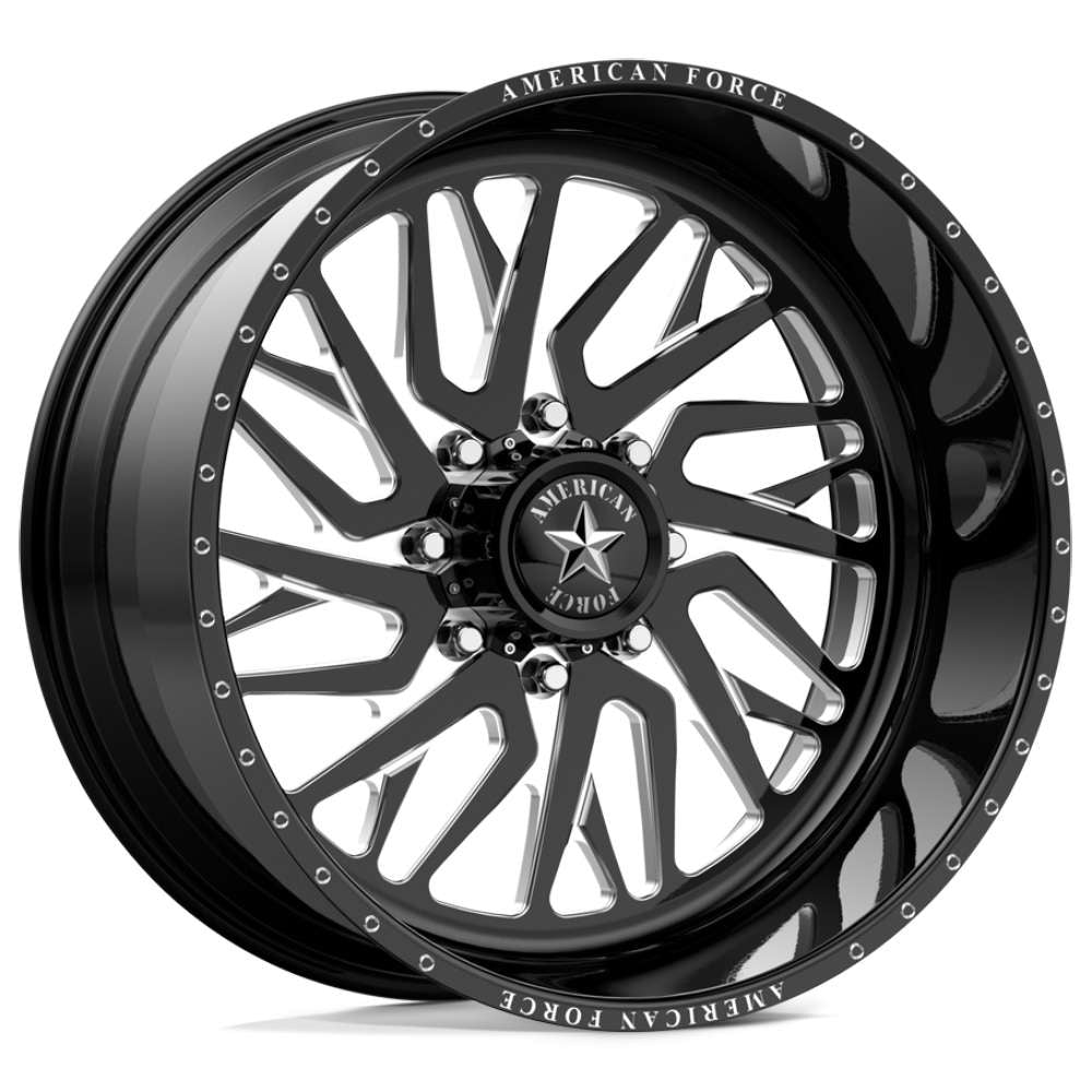 American Force Nova SS H38 22x14 -73mm Gloss Black with Milled Spoke ...
