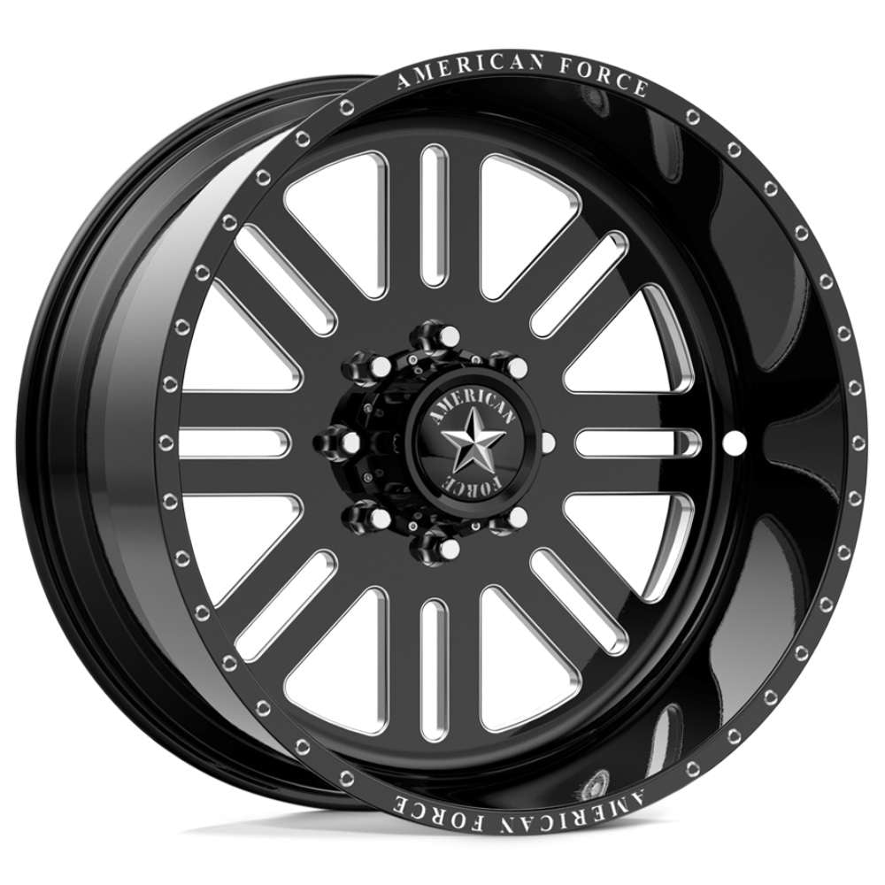 American Force Rebel SS Gloss Black with Milled Spoke Windows