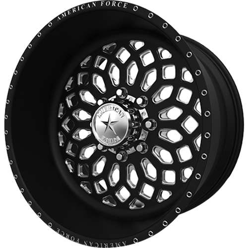American Force Theory SF Satin Black with Machined Spoke Windows and Accents (Special Force)