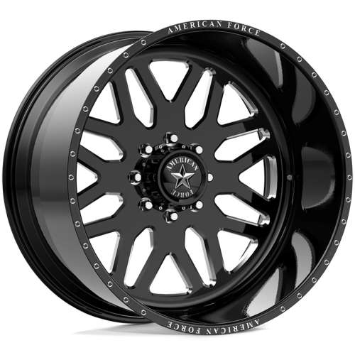 American Force Trax SS Gloss Black with Milled Spoke Windows