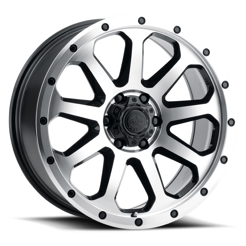American Outlaw Gunslinger Machined with Satin Black Windows Wheel