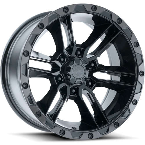 American Outlaw Railcar Gloss Black with a Machined Outer Lip Ring and Dark Tint