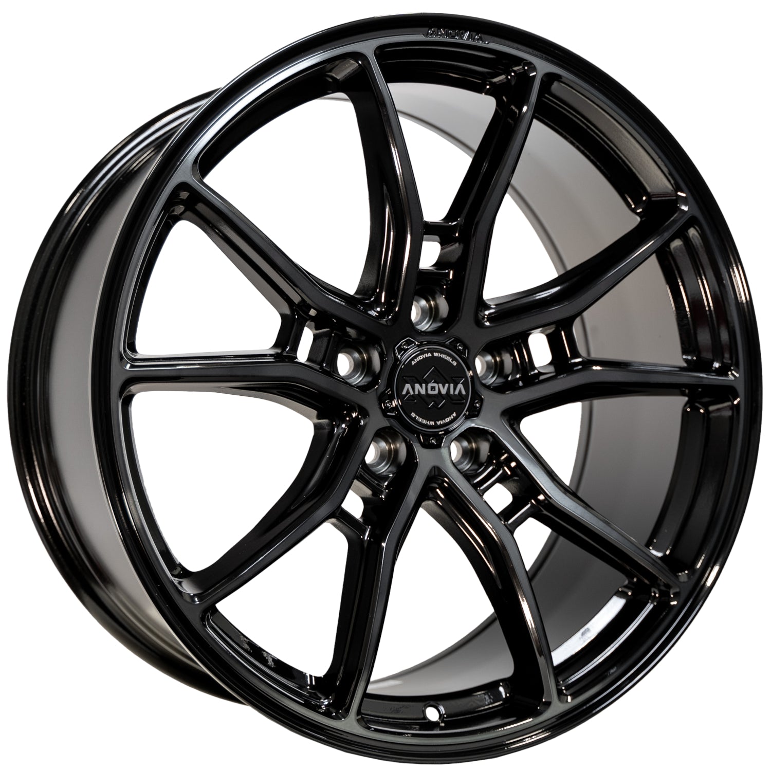 Anovia AN-10 Black with Machined Spoke Faces and a Dark Tint Wheel
