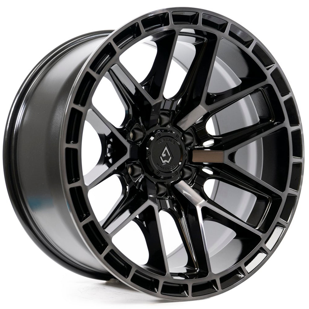 Arena Battle Gloss Black with Machined Double Dark Tint Faces and Lip