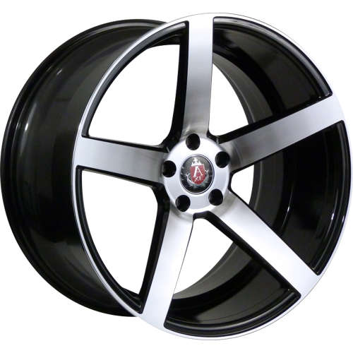 Axe EX18 Gloss Black with Machined Spoke Faces and Outer Lip Ring