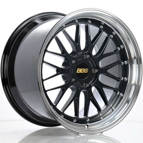 BBS LM Metallic Black with Blue Flake and a Diamond Cut Machined Lip