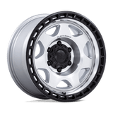 Black Rhino BR018 VOYAGER 17x8.5 -10mm Silver Machined Face with Matte Black Lip