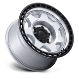 Black Rhino BR018 VOYAGER 17x8.5 0mm Silver Machined Face with Matte Black Lip