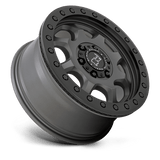 Black Rhino Venture Beadlock 17x8 +38 Matte Gunmetal with a Black Real Beadlock   truck wheel