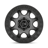 Black Rhino Venture Beadlock 17x8 +38 Matte Gunmetal with a Black Real Beadlock   truck wheel