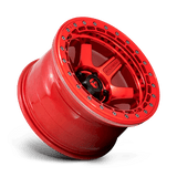 Fuel 1PC Block Beadlock 17x8.5 0mm Candy Red with Red Outer Ring