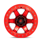 Fuel 1PC Block Beadlock 17x8.5 0mm Candy Red with Red Outer Ring
