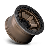 Fuel 1PC D124 BLOCK BEADLOCK 17x8.5 0mm Matte Bronze with Matte Black Ring
