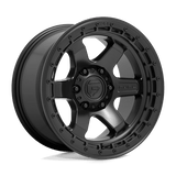 Fuel 1PC D750 BLOCK 17x9 -12mm Matte Black With Black Ring