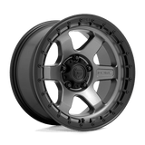 Fuel 1PC D752 BLOCK 17x9 +1mm Matte Gunmetal With Black Ring (6x120)