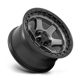 Fuel 1PC D752 BLOCK 17x9 +1mm Matte Gunmetal With Black Ring (6x120)