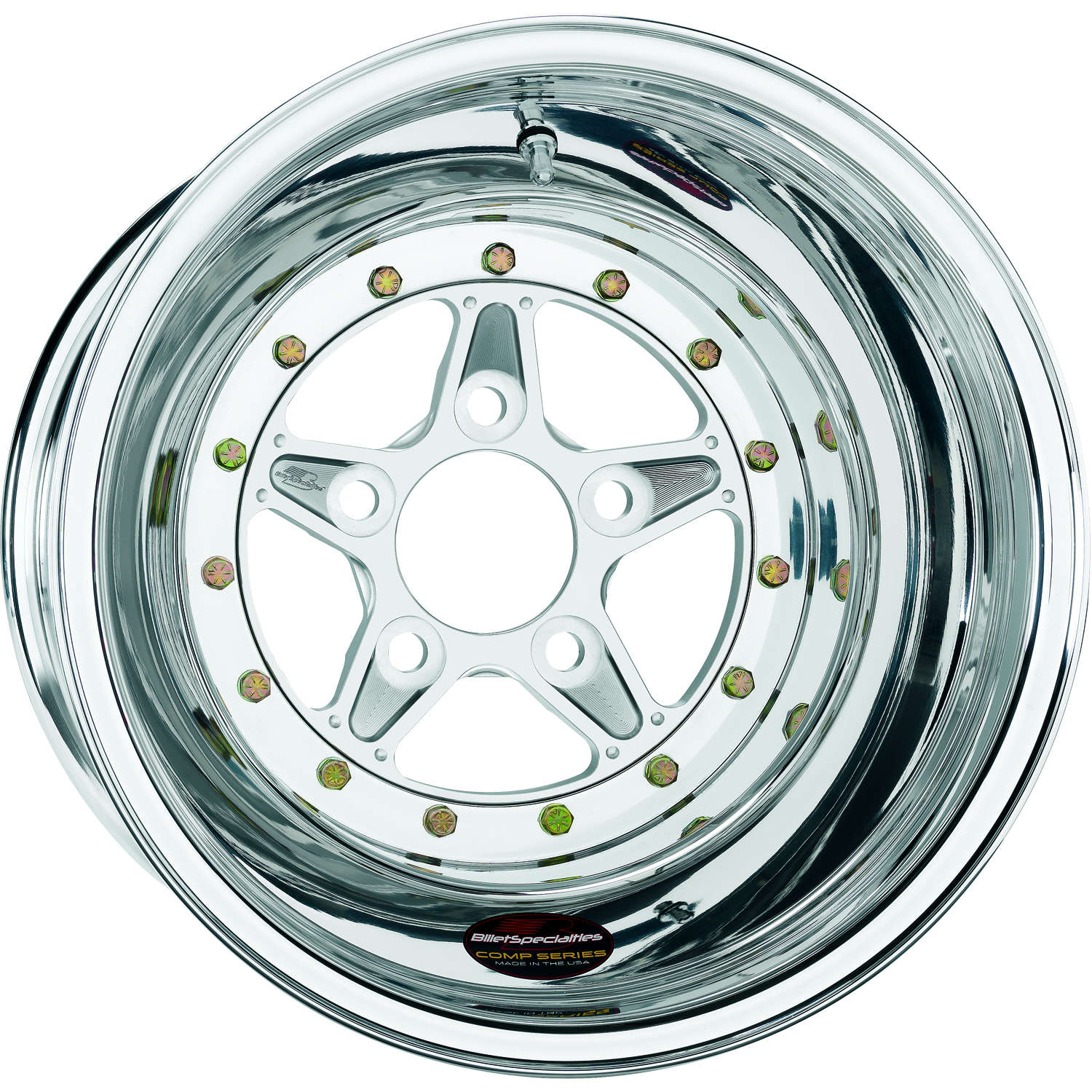 Billet Specialties Comp 5 Series Polished Center with Machined Accents and a Polished Lip