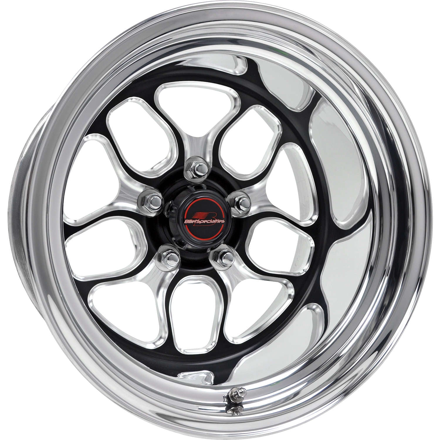Billet Specialties Win Lite Black Anodized Center with Machined Accents and a Polished Lip