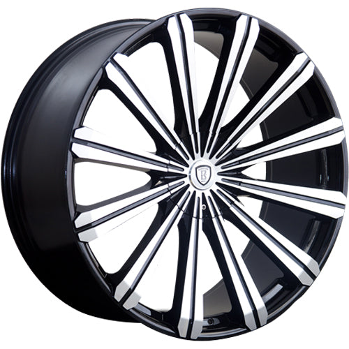 Borghini B18-M Black with Machined Spoke Faces Wheel