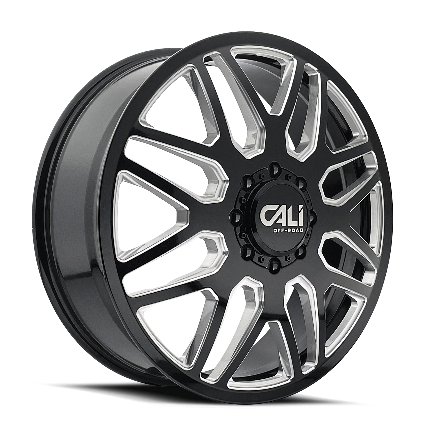 Cali Off-Road INVADER DUALLY 9115D 24x8.25 Gloss Black Milled -232mm ...