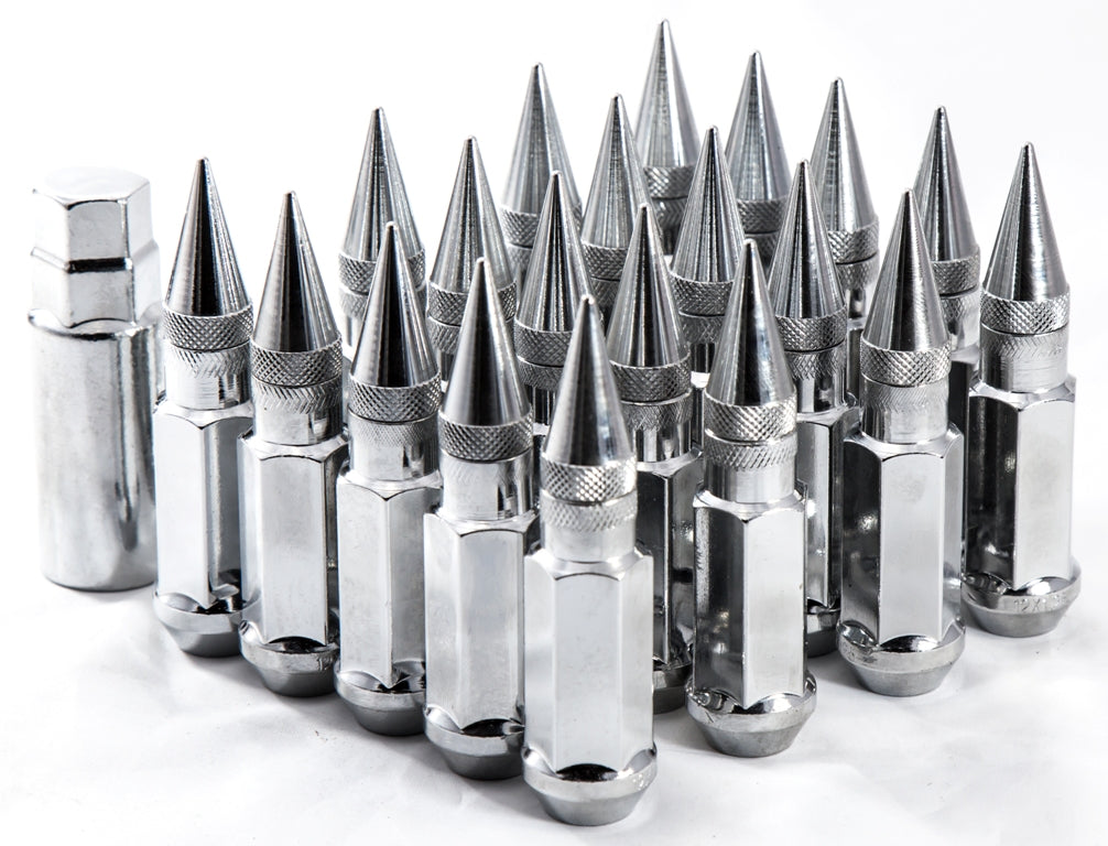 Wheel Installation Kit set: (Includes Spike Lug nuts, Key & Centering rings for 4 Wheels)