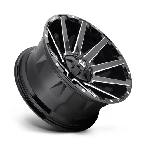 Fuel 1PC Contra 24x12 -44 Gloss Black with Milled Spoke Edges