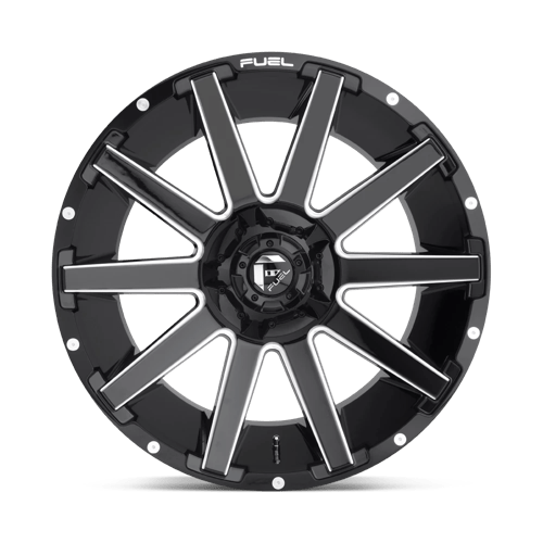 Fuel 1PC Contra 24x12 -44 Gloss Black with Milled Spoke Edges