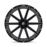 Fuel 1PC Contra 26x12 -44mm Gloss Black with Milled Spokes