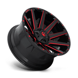 Fuel 1PC Contra 20x9 +20mm Gloss Black with Milled Spokes with Candy Red Tint