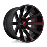 Fuel 1PC D643 CONTRA 24x14 -75mm Gloss Black Red Tinted Clear