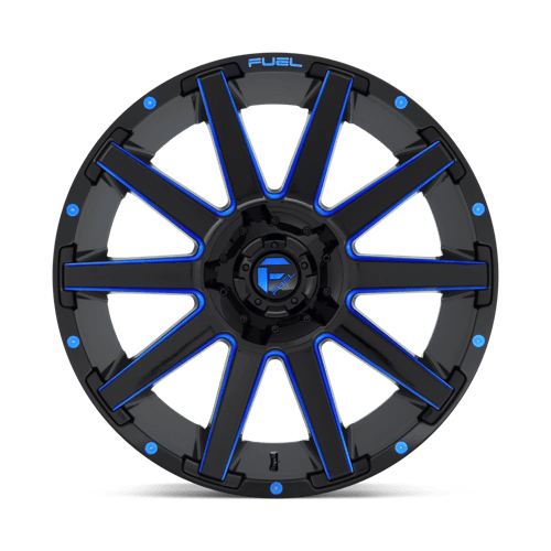 Fuel 1PC D644 CONTRA 20x10 -18 Gloss Black Blue Tinted Clear
