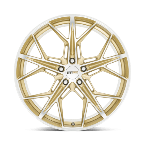 Cray Hammerhead 21x9 +38 Gloss Gold with Mirror Cut Machined Spoke Faces