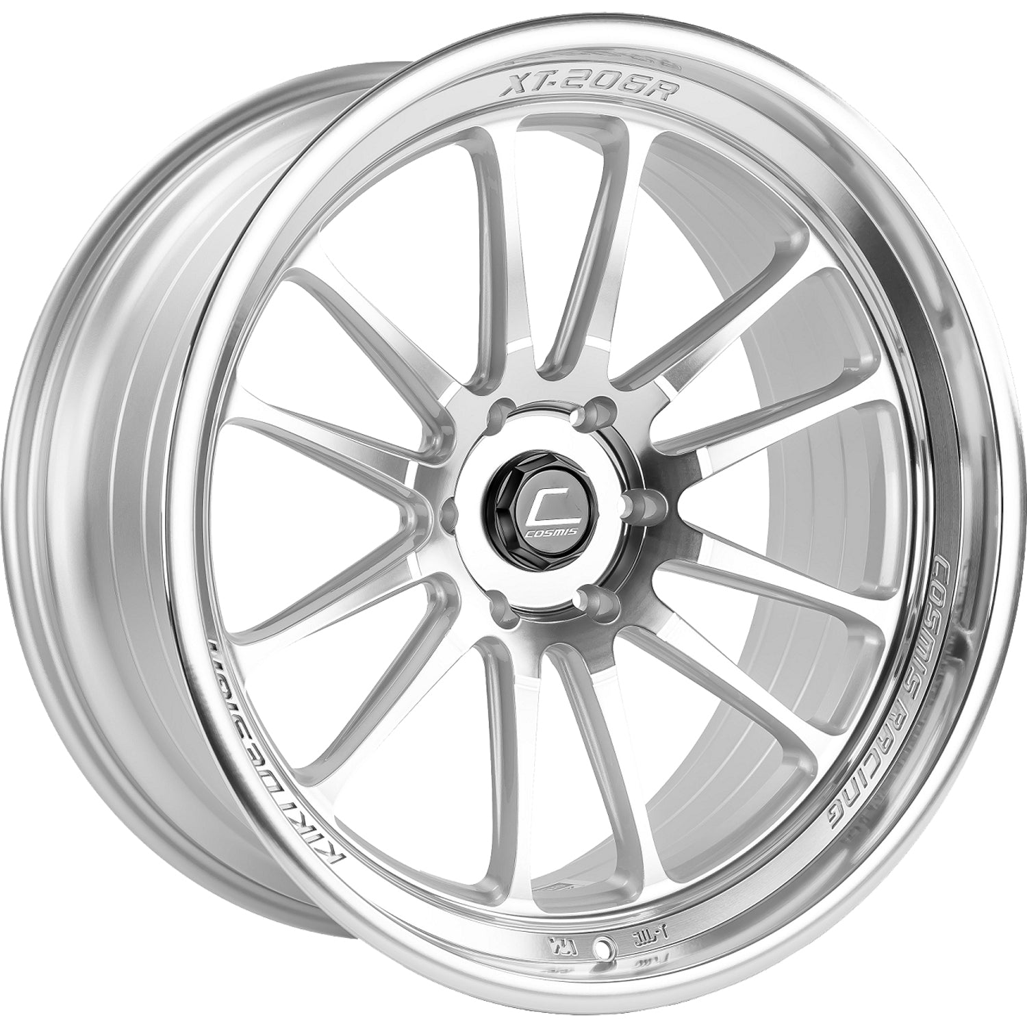 Cosmis Racing XT-206R Silver with Machined Spoke Faces and Lip Wheel