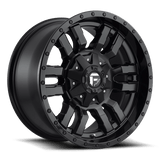 Fuel 1PC D596 SLEDGE 22x12 -44mm Matte Black Gloss Black Lip