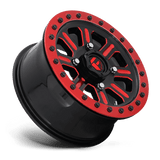 Fuel UTV D911 HARDLINE BEADLOCK 15x10 +25mm Gloss Black Red Tinted Clear